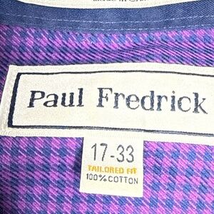 Paul Fredrick Purple and Blue Checkered Shirt